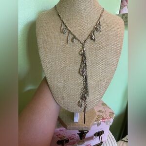 Silver Bohemian Necklace with Geometric Accents